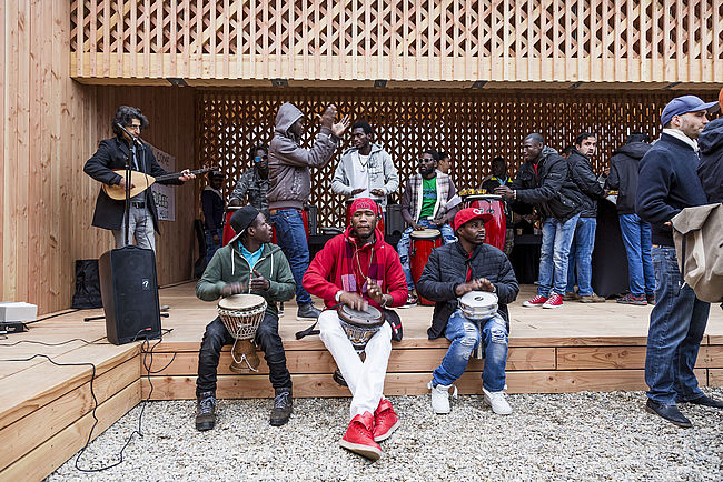 Gemeinschaftshaus Flüchtlingsunterkunft Spinelli in Mannheim