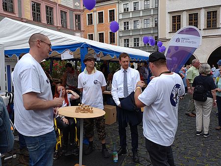Informationsstand des Projekts "Zeit.Zeichen! zum Lausitzer Kirchentag