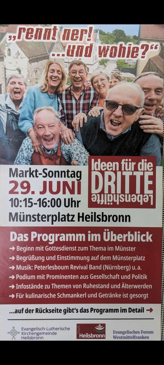 „Babyboomer‑Marktsonntag“ der Evangelisch-Lutherischen Kirchengemeinde Heilsbronn im Landkreis Ansbach