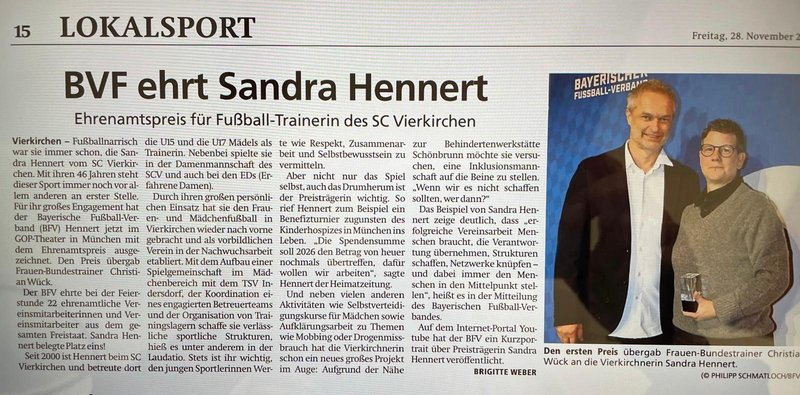 Lokaler Zeitungsbericht
