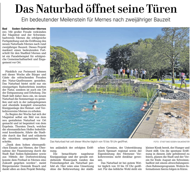 Schwimmbadabteilung des FSV Mernes 1959