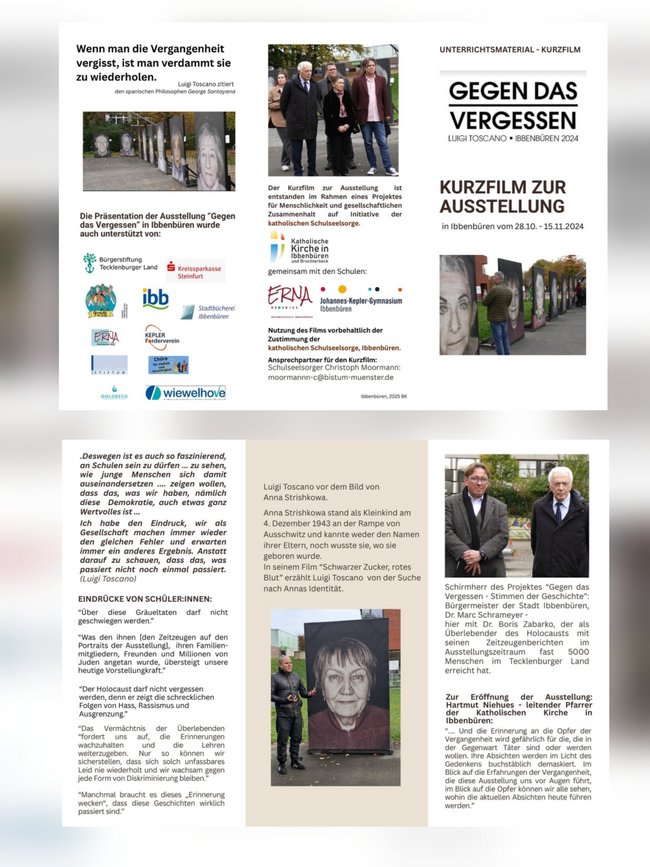 Projekt der Erinnerungskultur  „Gegen das Vergessen“, Ibbenbüren
