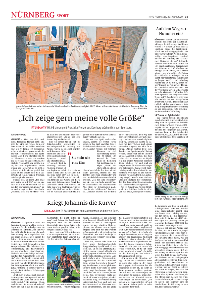 Auszug aus der Nachricht in den Nürnberger Nachrichten