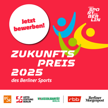 Logo Landessportbund Berlin e.V. mit der Berliner Stadtreinigung (BSR), der Lotto Stiftung Berlin und der Volkssolidarität Berlin