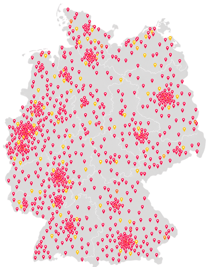 Deutschlandkarte mit den Nominierten des Deutschen Engagementpreises 2026