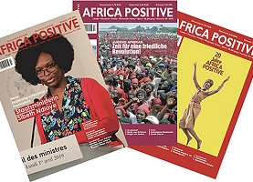Drei Cover des Magazins Africa Positive
